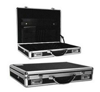 Travel Durable Aluminum Laptop Case Briefcases Black Color With Password Lock