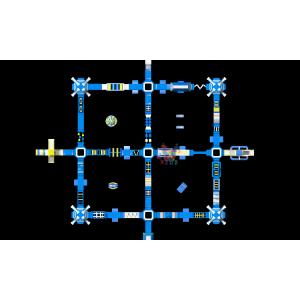 China 74X66 Meter Aqua Park For Waterfront Inflatable Water Park Island With Slide Climbing Obstacles wholesale