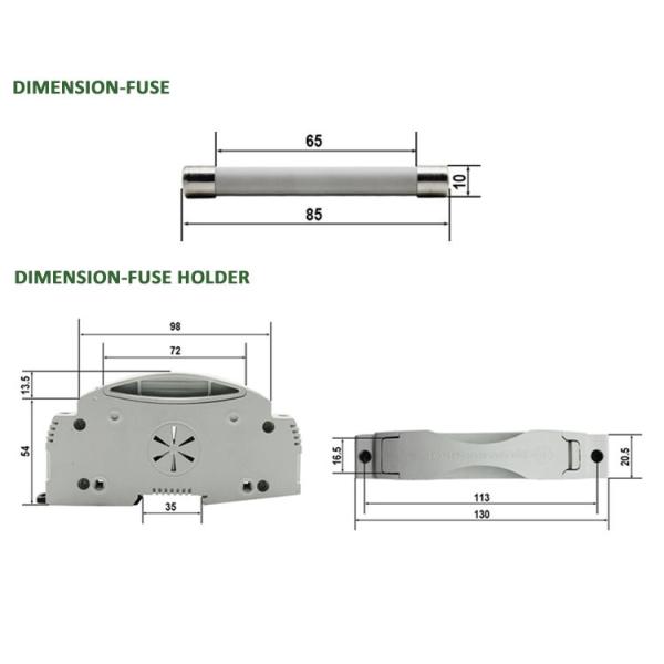 Low watts loss Altitude 2000m 10×85mm DC Solar Fuse