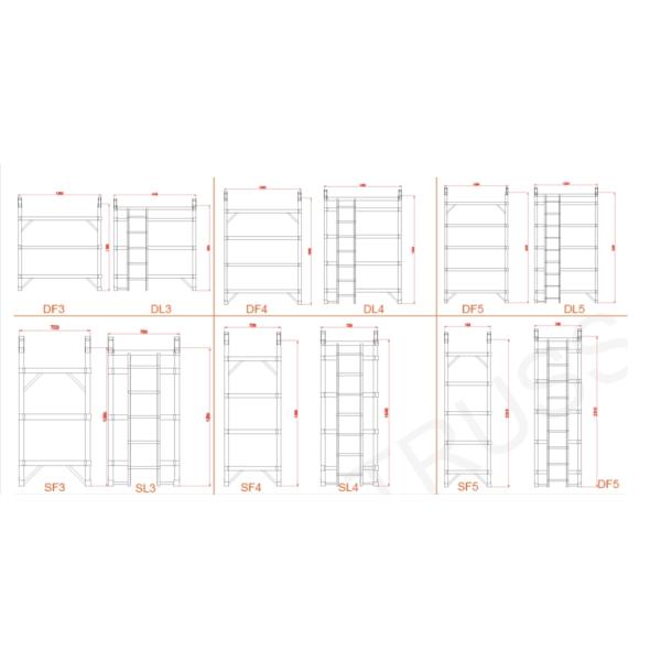 Adjustable Multifunction Scaffolding Two Section Combined Ladder High Strength