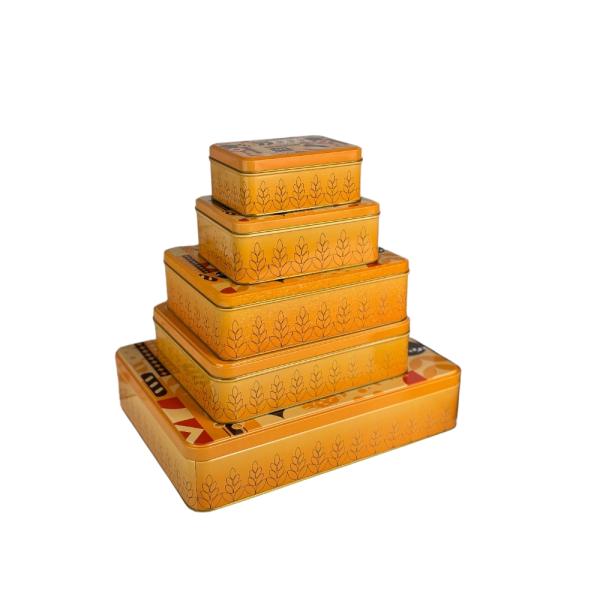 DADI Tinplate Square 5 Pack 0.19mm-0.4mm Personalised Biscuit Tin Box