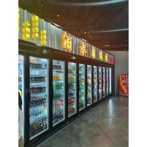 Deluxe Split Vertical Supermarket Refrigerating Display Cabinet Fridge For Drinks
