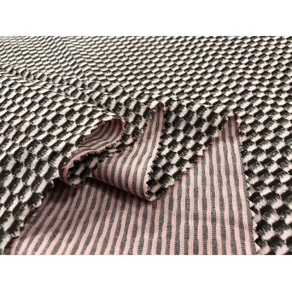 160cm Width Polyester Jacquard Fabric Warp Knitting Checked Patterned
