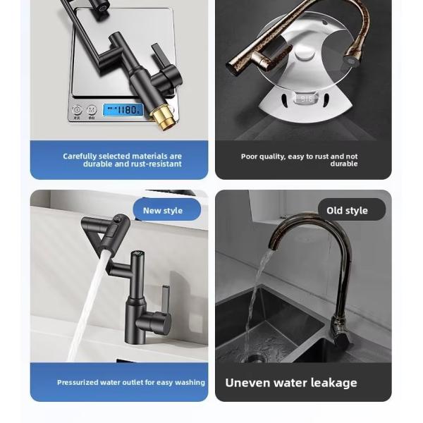 Modern 304 stainless steel single-hole installation kitchen and bathroom faucet, cold and hot dual-purpose ceramic basin faucet, electric faucet