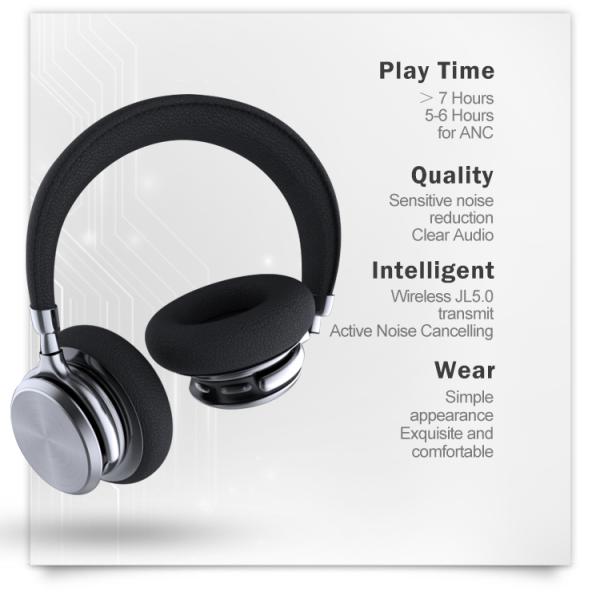 Over Head V5.0 ADI Active Noise Cancelling Headset For Work Phone