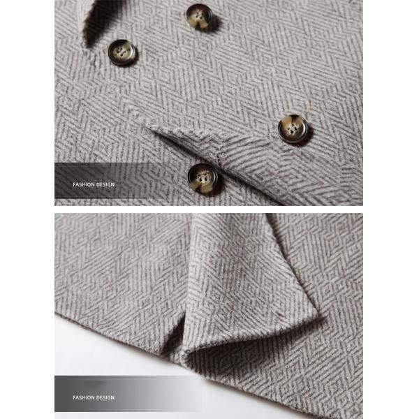 Men's Winter Wool Coat Leisure Long Sections Pure Color Overcoat with GARMENT DYED Design