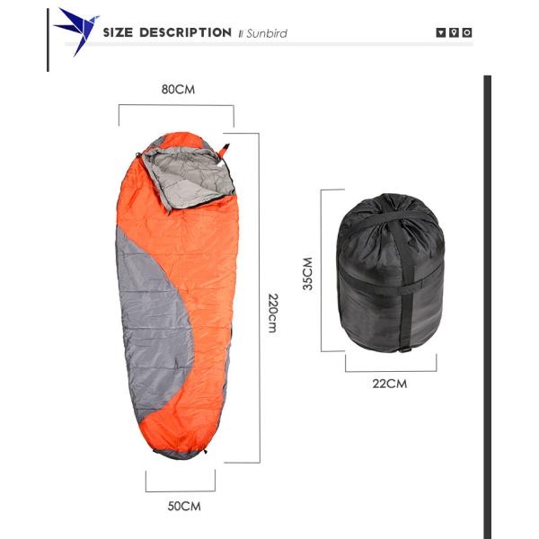 Orange Foldable Sleeping Bed 210 T Grid Cloth Pongee Fabric Outdoor