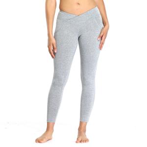 China Senda Spandex Polyester Light Grey High Waisted Yoga Pants XL Plus Size on sale