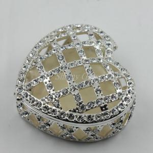 China Shinny Gifts Handmade Plywood Jewelry Box Heart-shaped Box Decorative Jewelry Box Metal on sale