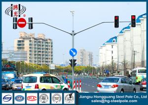 China S355J2G3 Red Green Automated Traffic Light Pole ,  Traffic Sign Pole on sale