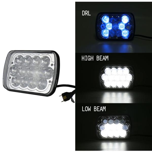 Rectangular 7x6 inch Led Jeep Headlight High Low H4 5D Projectors