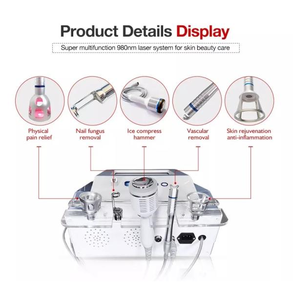 Spider Vein Removal Skin Rejuvenation Machine 980nm Diode Laser 1 - 10HZ Frequency