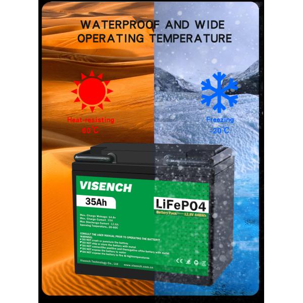 Visench 12V 35Ah Deep Cycle Digital Rechargeable Lithium Iron Phosphate Battery 12.8V Lifepo4 Lithium Ion Battery