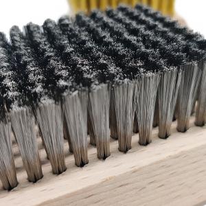China Wooden Base stainless steel wire brush 11cm Carbon Wire Beech wholesale
