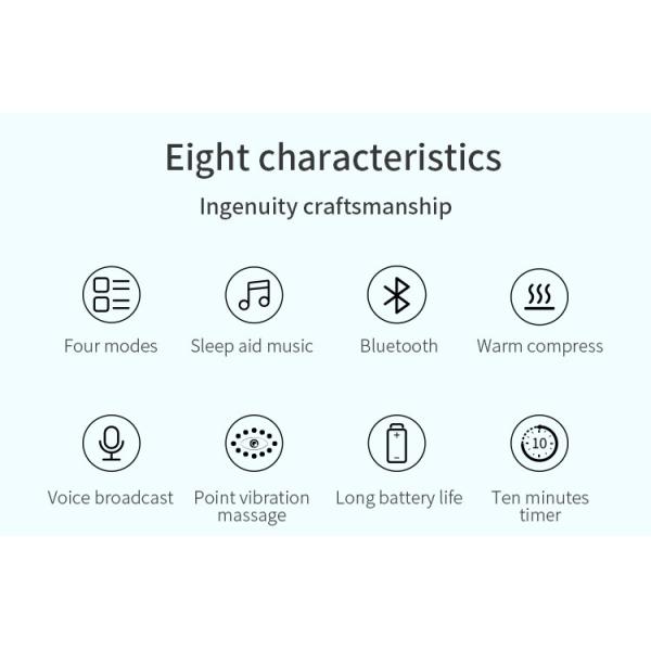 Rechargeable Smart Eye Massager Electric Eye Acupoint Tapping With Music 750mAh