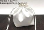 Satin Gift Bag With Logo Printing,Personalized White Satin Pouch Bag, Satin