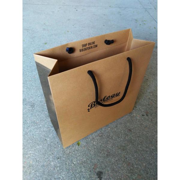 Eco-friendly durable customize paper shopping bags with cottom rope handle