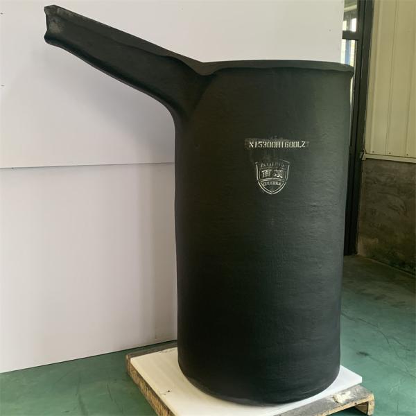 Silicon Carbide Graphite Crucible With Pouring Nozzle Cylindrical Shape
