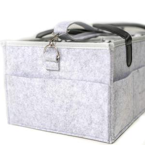 Durable Felt Baby Diaper Caddy With Detachable Adjustable Shoulder Strap