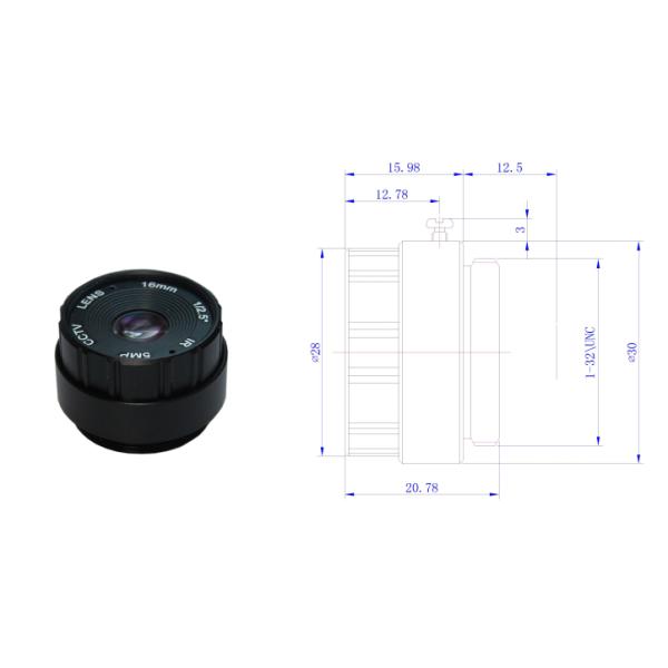 Automatic 1/2.5'' 16MP Manual Iris CS Camera Lens With Ir For Ccd / Cmos Camera