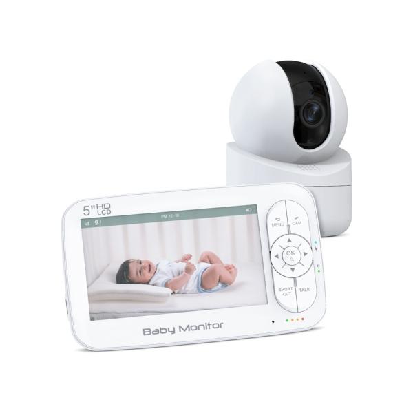5 Inch Wireless Baby Monitor with PTZ Camera and 2-Way Audio