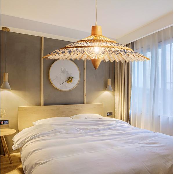 Bamboo Pendant Light For Kitchen Living Room E27 Wood Hanging Lighting Umbrella Pendant Lamp(WH-WP-61)