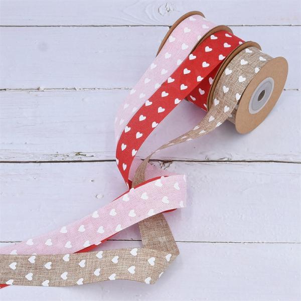 25mm*10y Printed Burlap Ribbon Custom Printed Ribbon By The Yard