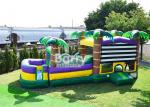 30 FT Palm Beach Obstacle Bounce House , Inflatable Bouncy Castle With Water