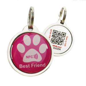 QR Code RFID Dog Tag NFC For Pet Anti Lost 213 Epoxy Waterproof