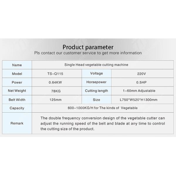 Celery Chinese Cabbage Vegetable Processing Machine Single Head Tengsheng