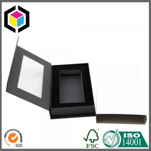 China Black Foam Insert Paper Gift Packaging Box Clear Plastic Window with Sleeve Wrapper wholesale