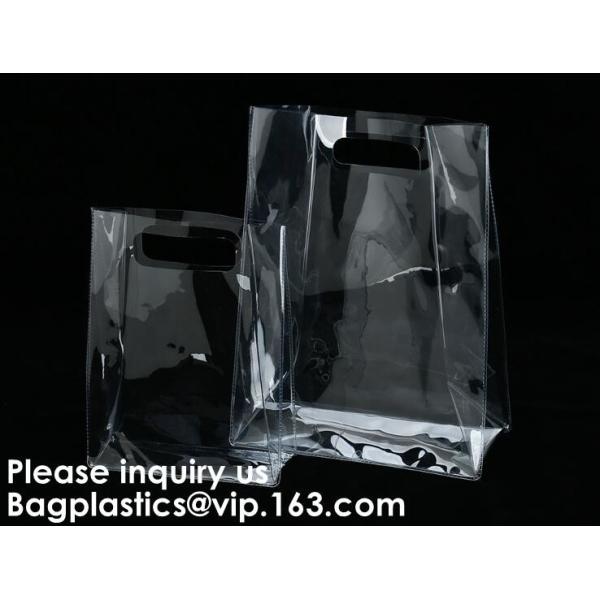 Transparent Makeup Bag Cosmetic Bag Pvc Tote Bag With Clear Handles And Plastic Buckle Closure, crossboady, shoulder