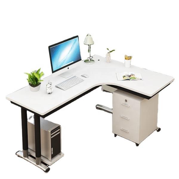 Quality Wooden L Shape Office Workstation Desk With Lifting Function for sale