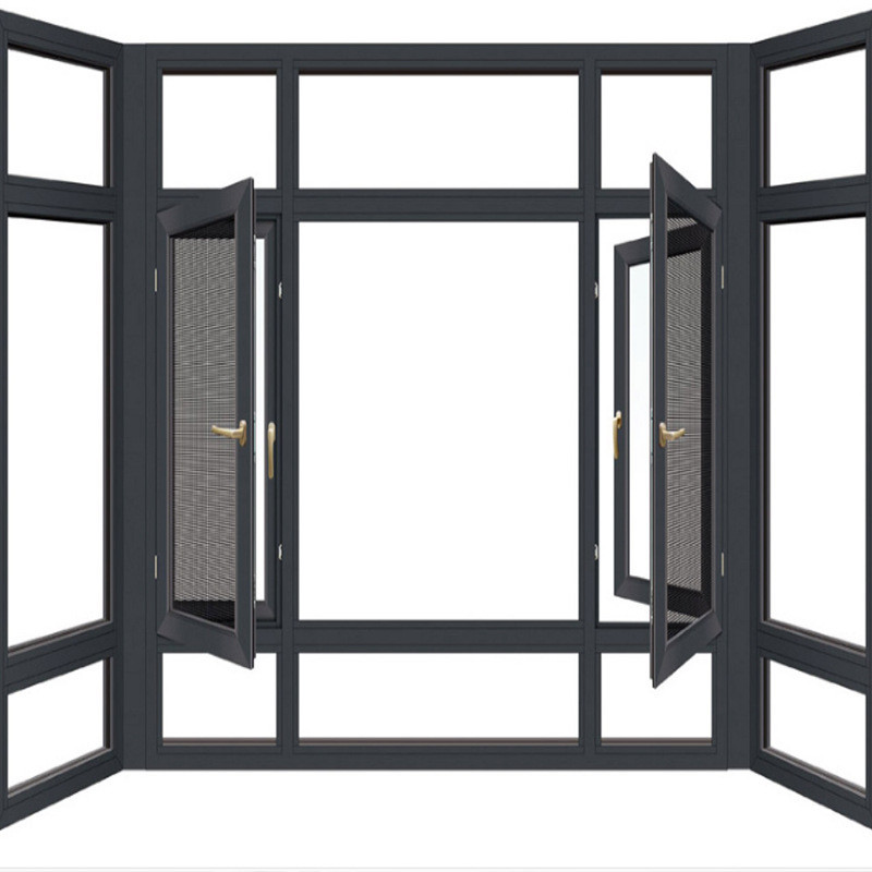 Swing Open Style Aluminum Casement Windows with Screen Window Customized Design