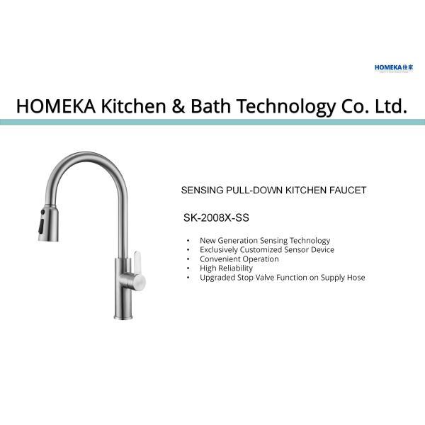 Water Saving Smart Kitchen Faucet 360 Degree Rotating Spout 0.05-0.75Mpa