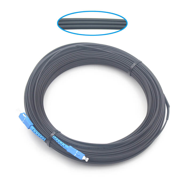 China 2.0*5.0mm 1FO SC UPC To SC UPC FTTH Flat Drop Patch Cord G675A1 With Black Jacket wholesale