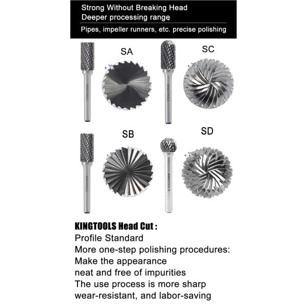 10pcs Tungsten Carbide Burr Set 6mm 1/4 Shank Double Cut for Metal Wood