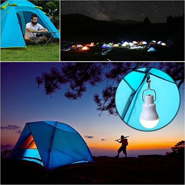 Portable Solar Emergency Bulb USB Rechargeable 3W 4000 Luminous Cool White Color