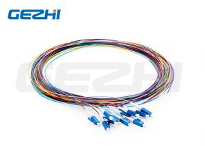 China 1m 3ft Fiber Optic Pigtail Single Mode Lc Upc 12 Fibers Os2 Unjacketed Color Coded wholesale