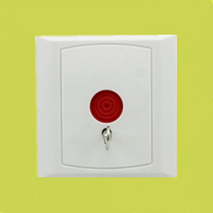 Panic buttons with key in Housing ABS and white for siren horn strobe lights