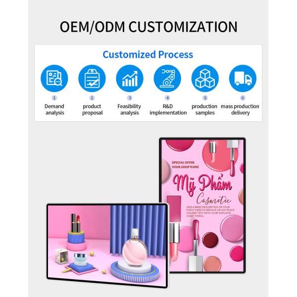 Indoor 32 Inch Digital Signage Pcap Wall Mounted Advertising Screen