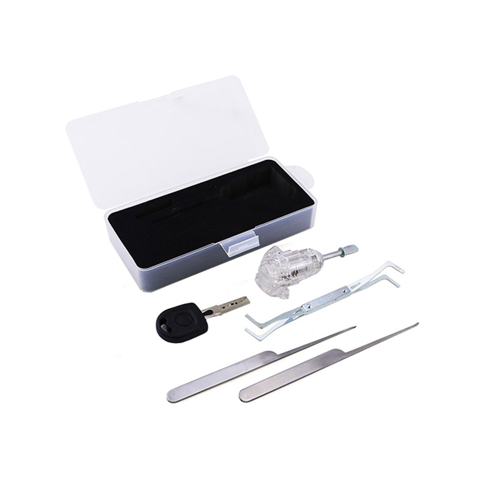 China VW HU66 Car Transparent Practice Lock Core + 3 Lock Picking Tools on sale