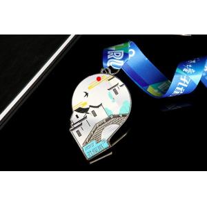 China Flower Shape Embossed Sandblasted Silver Custom Medals wholesale