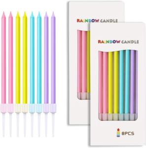 China Rainbow Birthday Candles - Colorful Birthday Candle Cake Candles Cupcake Candles For Birthday, Wedding & Lucky wholesale