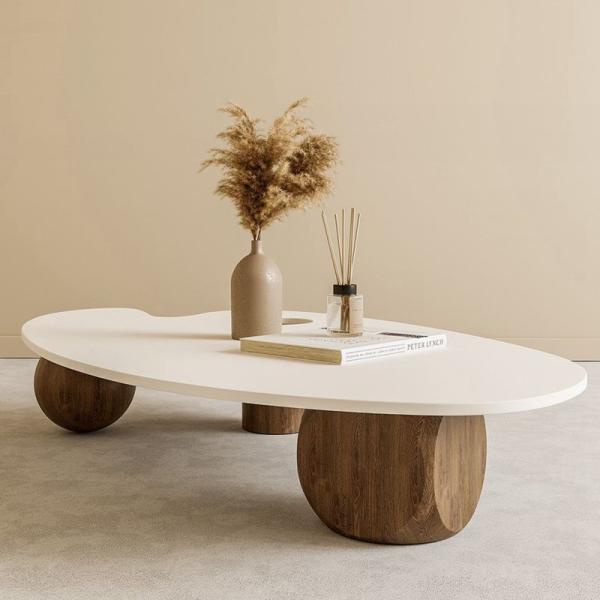 Minimalist White Marble Countertop Coffee Table For Hotel Lobby