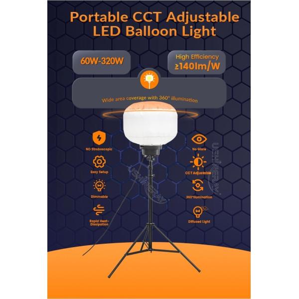 5000 Hours Balloon Led Light 60W 100W LED Light Tower For Parties Camps