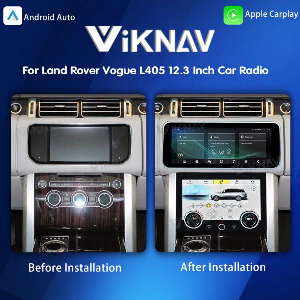 Viknav 12.3 Inch Touch Screen Car Radio And AC For Land Rover Range Rover Vogue L405 2013-2017 Multimedia Player GPS Navigation Head Unit (White All)