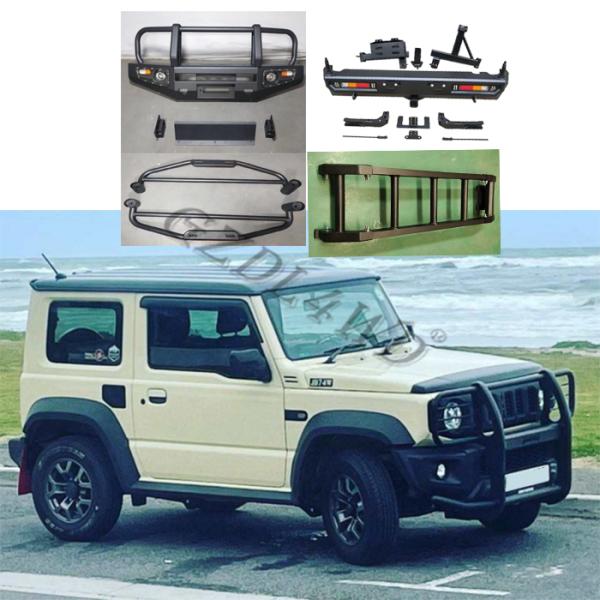 Black Paint 4x4 Steel Car Front Bumper For Jimny 2019+ Front Bull Bar Bumper