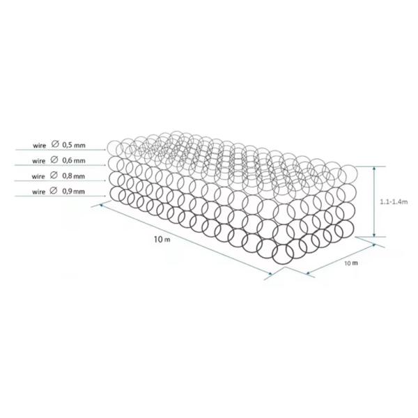 Barely Noticeable Obstacle MZP Low Visibility Wire Obstacle Anti Tank Barrier Wire Mesh Netting
