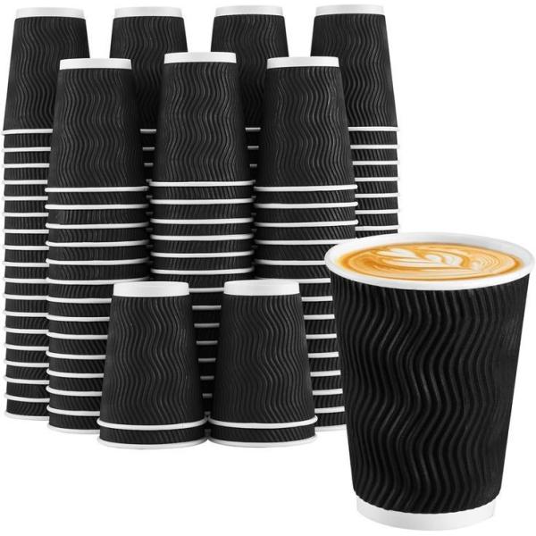 Quality 12oz 16oz Ripple Wall Coffee Cups Custom Printed Disposable Cups for sale